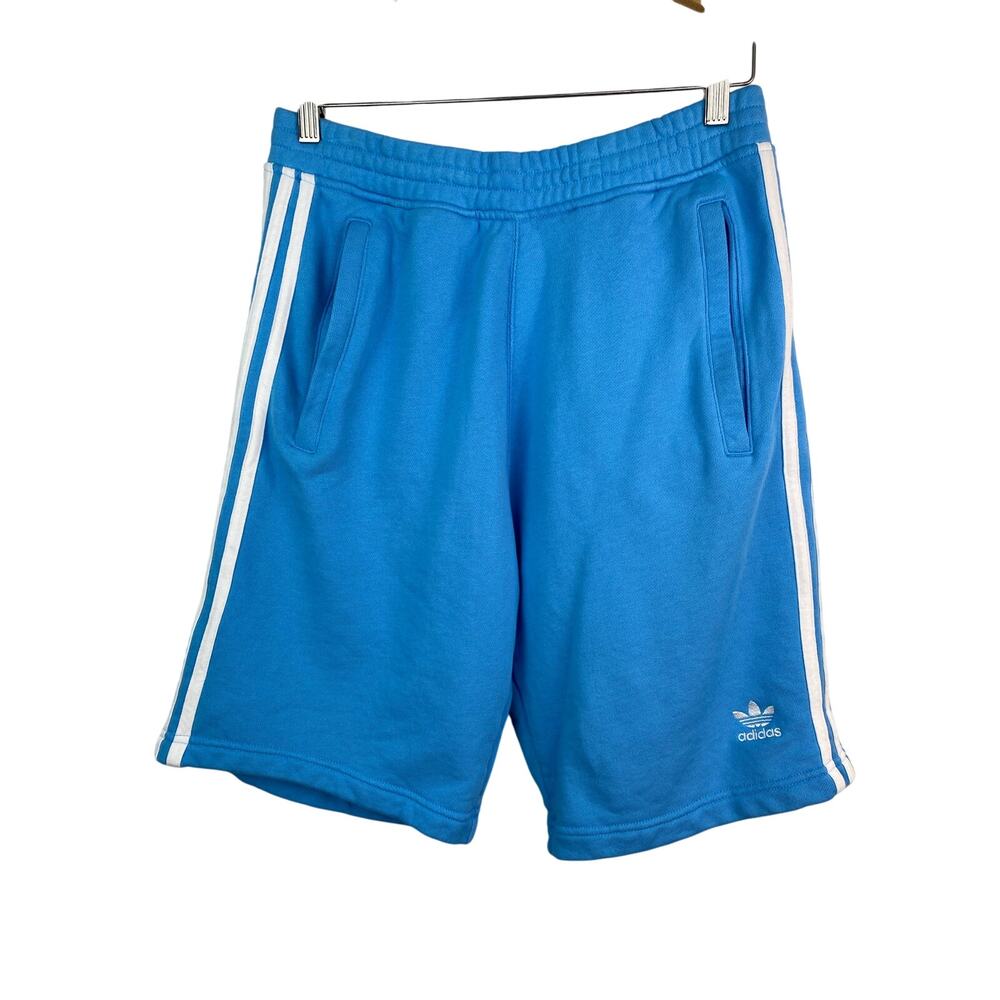 NWOT Adidas Men's Size M Baby‎ Blue Elastic Drawstring Waist Sweat Shorts *